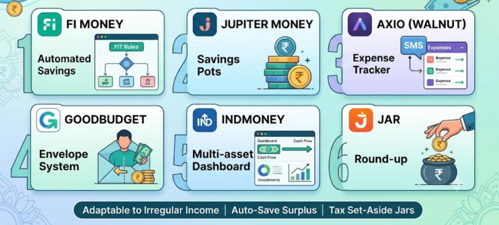 AI savings tracker apps for freelancers in India.