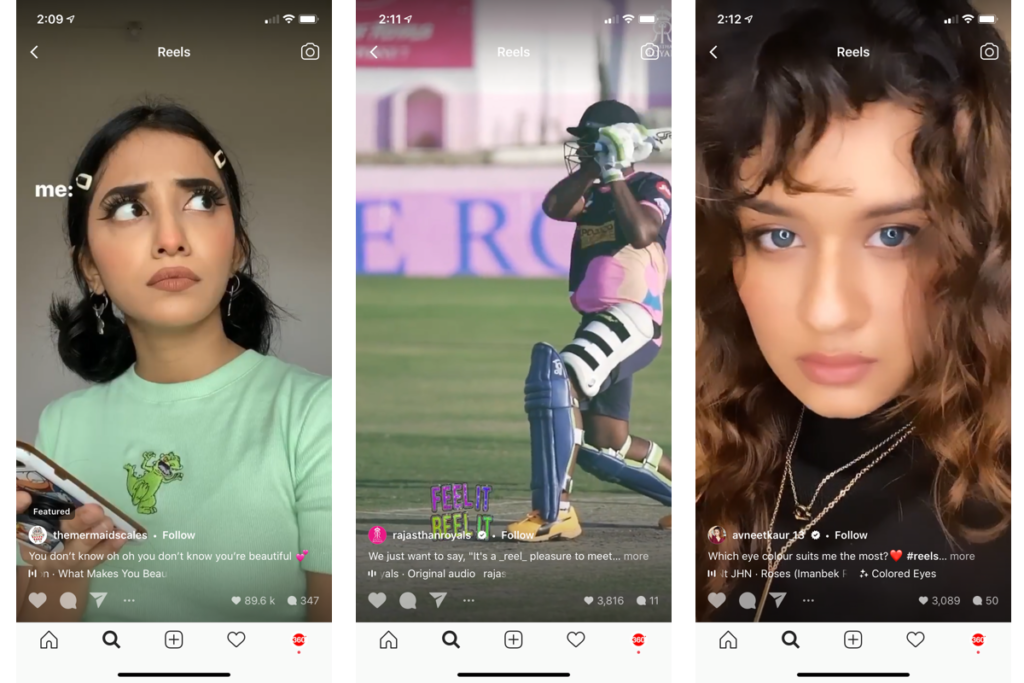 Indian creator recording Instagram Reels with Hinglish captions on smartphone